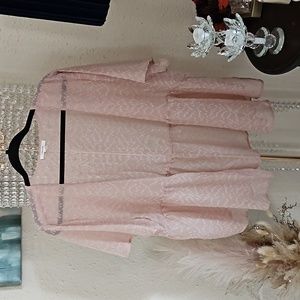 Maurices Light Pink Short Sleeve Cardigan